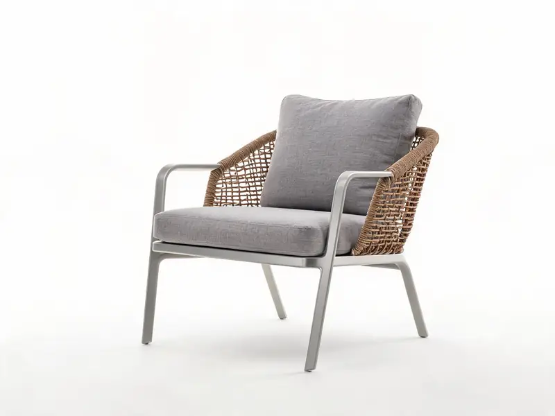 Modern patio dining armchair with ergonomic design