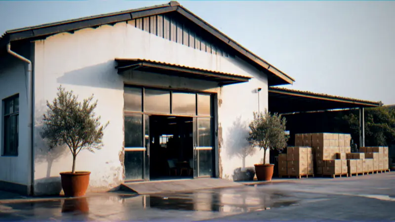 Entrance of an outdoor furniture manufacturing factory in China