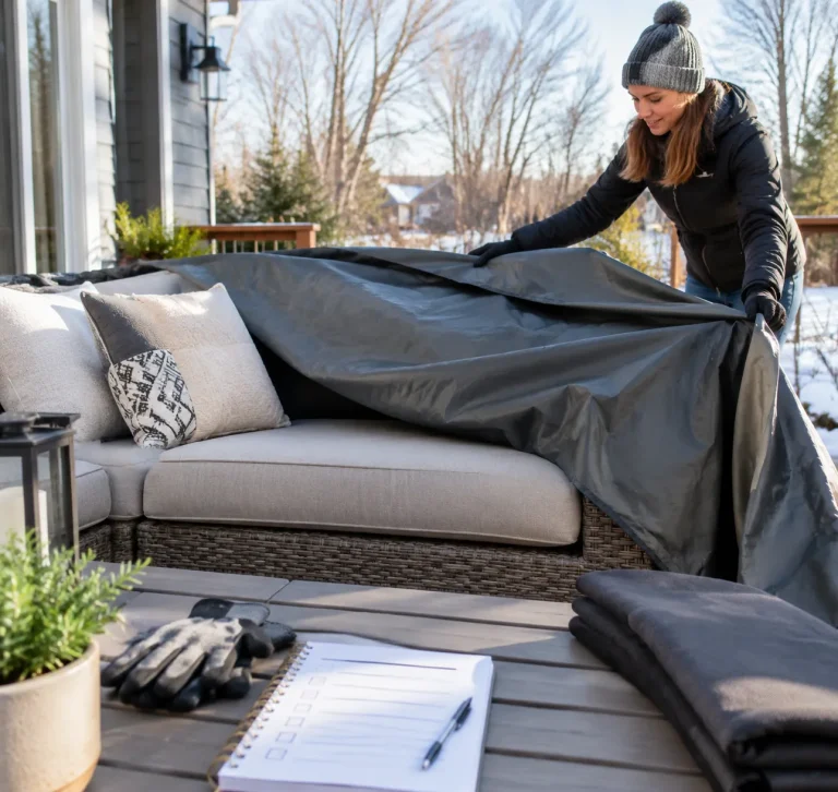 outdoor sofa winter prep checklist