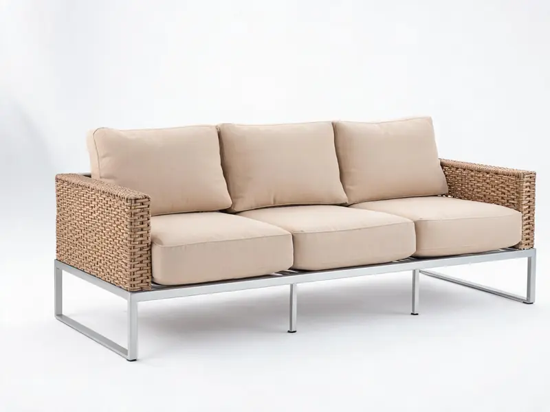 Three-seat patio sofa with deep seating comfort