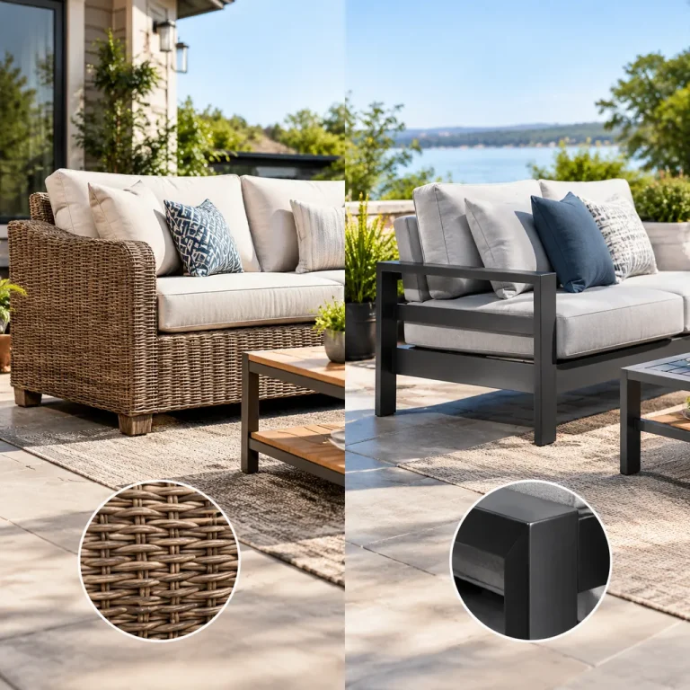 Wicker vs aluminum outdoor sofa