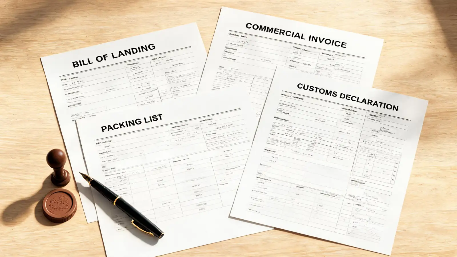 Customs clearance documents for outdoor furniture import shipping