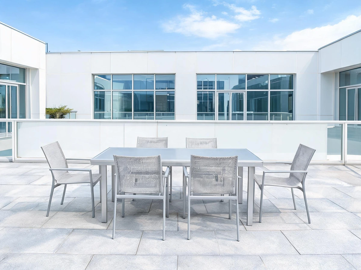 Hotel terrace furniture set for al fresco meals