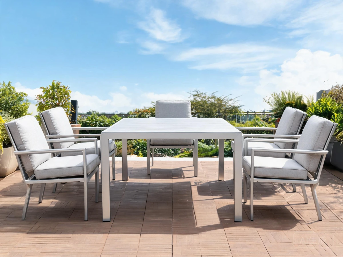 6-seat patio dining table with matching chairs