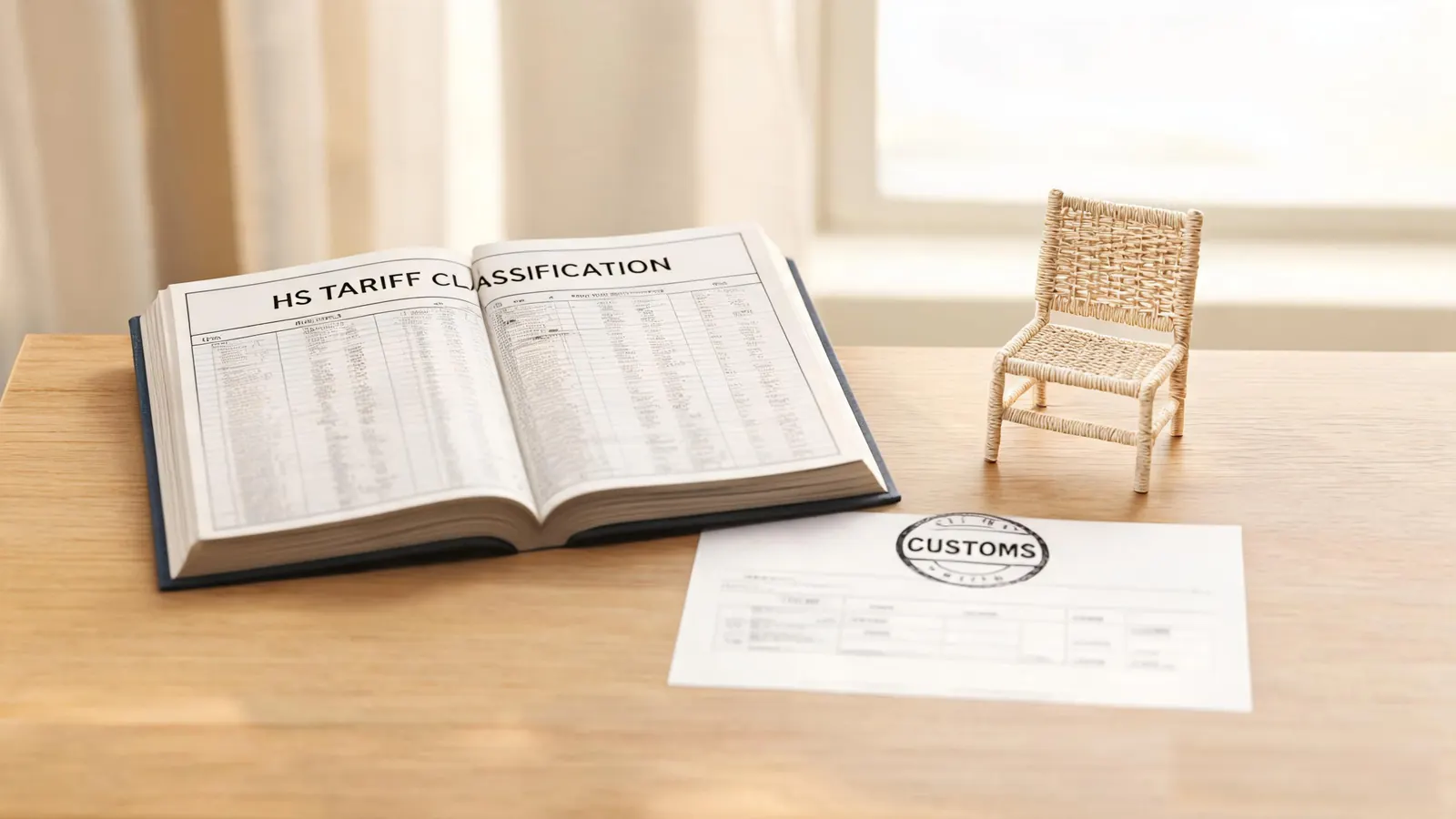 HS code classification documents for outdoor furniture import tariffs