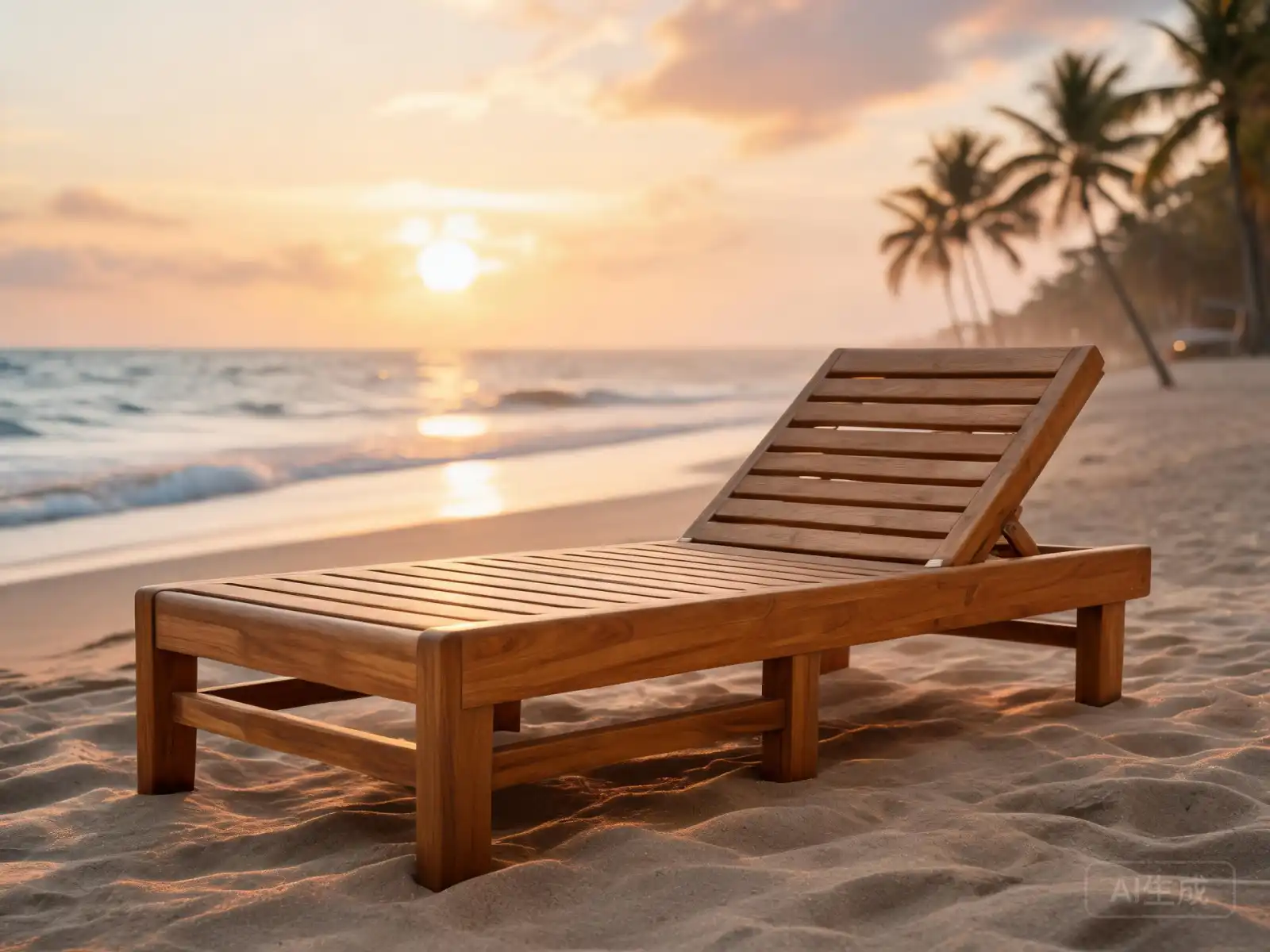 Solid teak outdoor lounge chair for premium resort terrace
